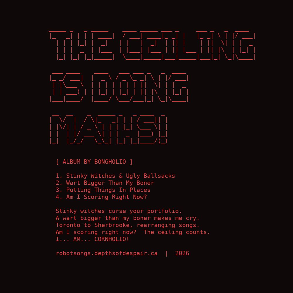 The ceiling is doing maths and the sitar is in my bunghole